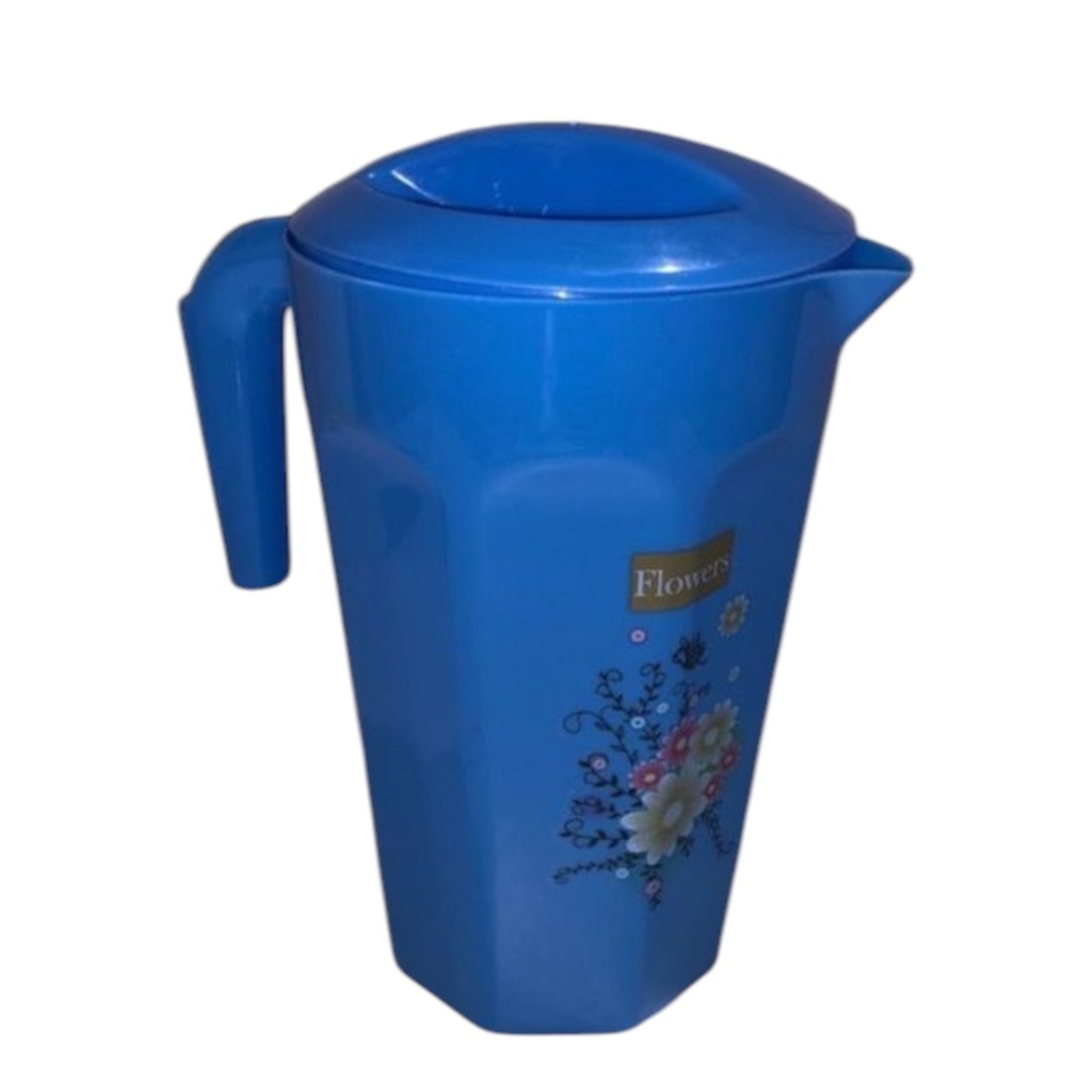 JARRA PLASTICA 1500ML FLOWERS  COLORES