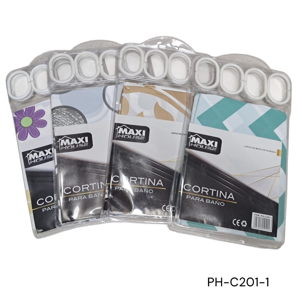 CORTINA BANO 4 DISENOS  CXB-120UD.
