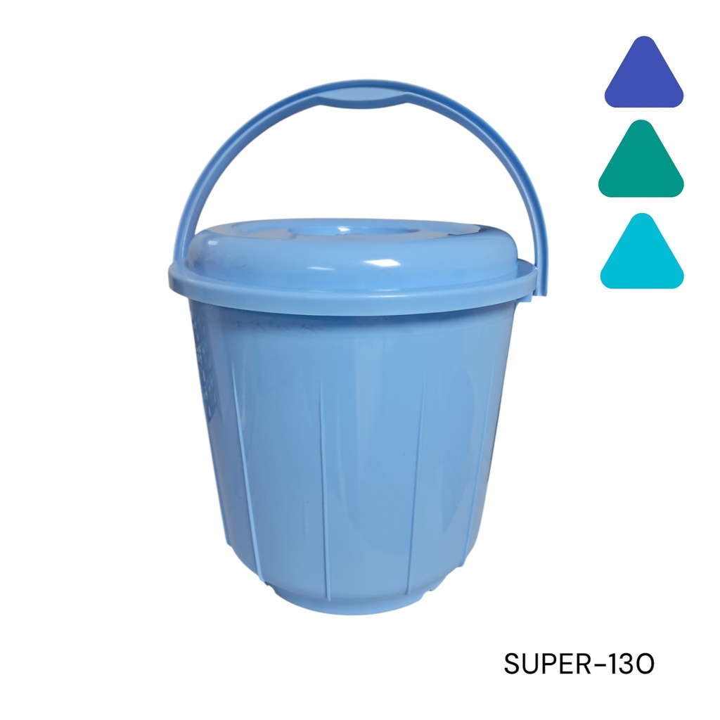 CUBETA 13 LITRO CON TAPA AZU CEL TUR VER   CXB-10 UD.