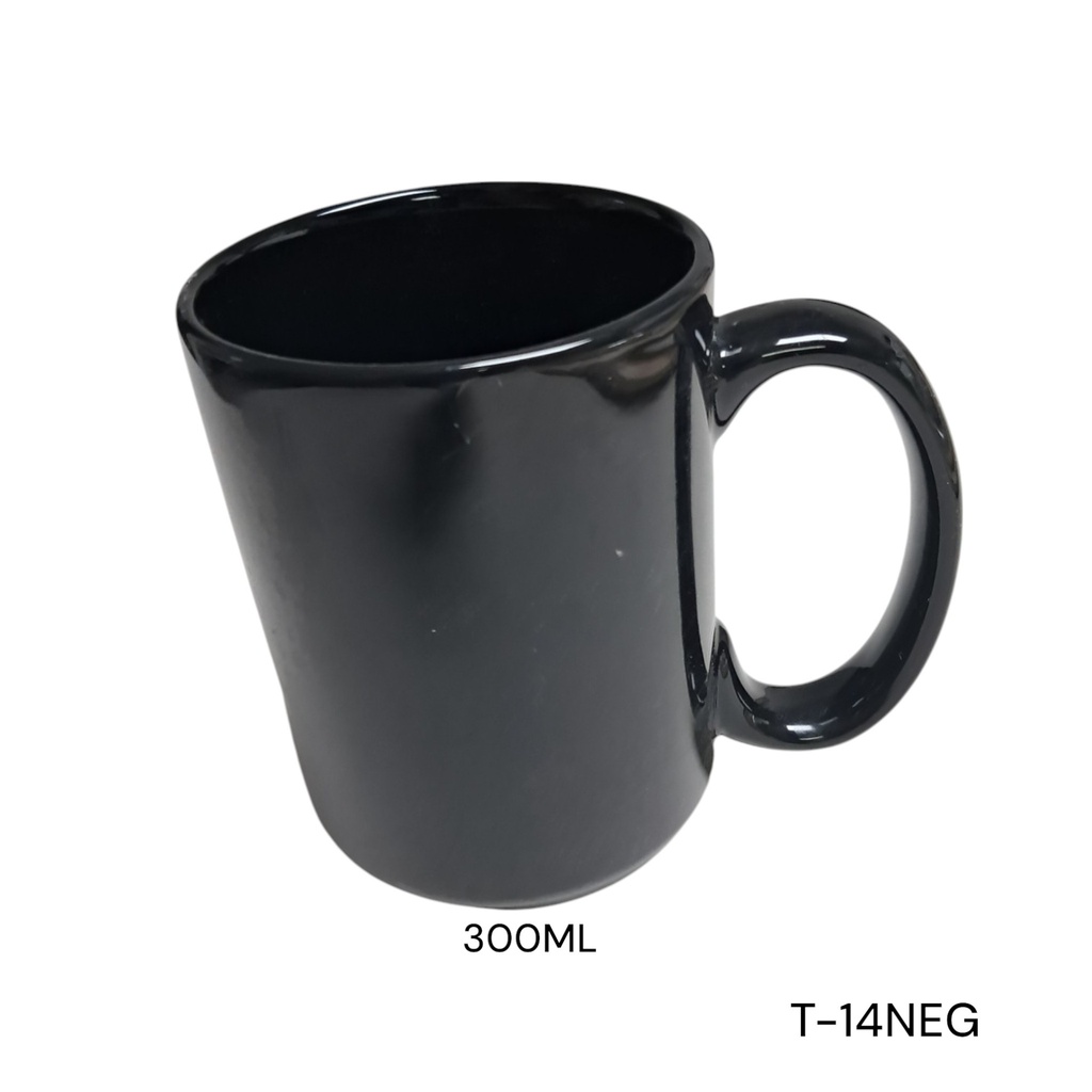 TAZA PORCELANA 300ML NEGRO