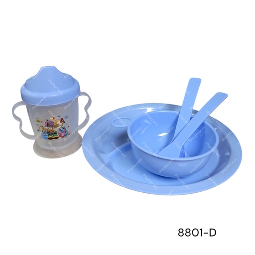[8801-D] SET BEBE 4 REDONDO 4PZS. VASO