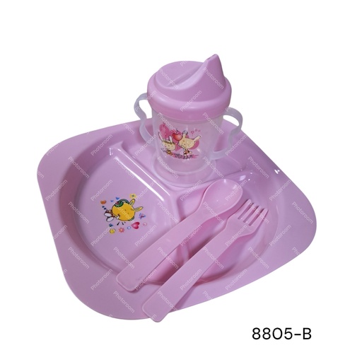 [8805-B] SET BEBE 5 PZS CUADRADO