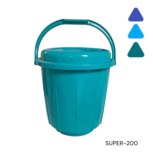 [SUPER-200] CUBETA 20 LITRO CON TAPA AZU CEL TUR VER   CXB-10 UD.