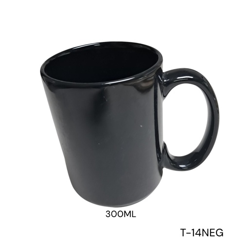 [T-14NEG] TAZA PORCELANA 300ML NEGRO