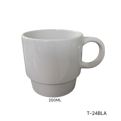 [T-24BLA] TAZA PORCELANA 250ML BLANCO
