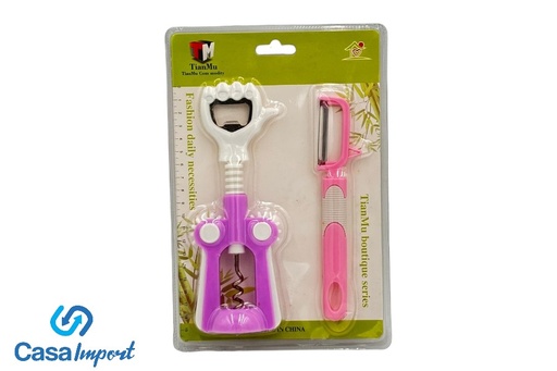 [T37-649] KIT SACA CORCHOS ABRE BOTELLA TM