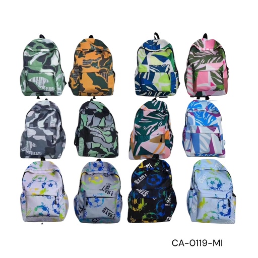 [CA-0119-MIX] MOCHILA ESCOLAR 4 DISENOS L=46CM/18PULG