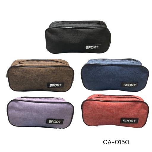 [CA-0150] CARTUCHERA TELA CREMA DOBLE CXB-600UD.