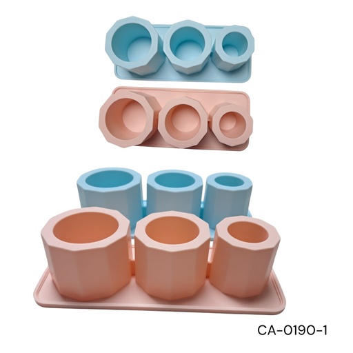 [CA-0190-1] MOLDE SILICON HIELO POLIGONO VASO CXB-40 UD.